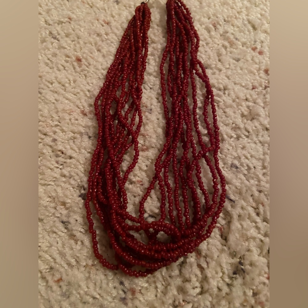 Silpada Deep Red Beaded Necklace